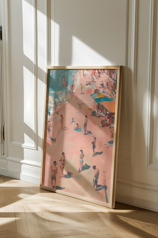 Coastal Beach Scene Art Print: Summer Home Decor