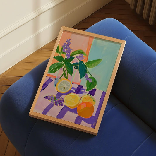 Colorful Matisse Style Fruit Print: Danish Pastel Kitchen Art