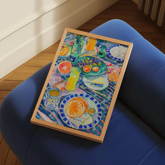 Breakfast Still Life Art Print: Colorful Kitchen Decor