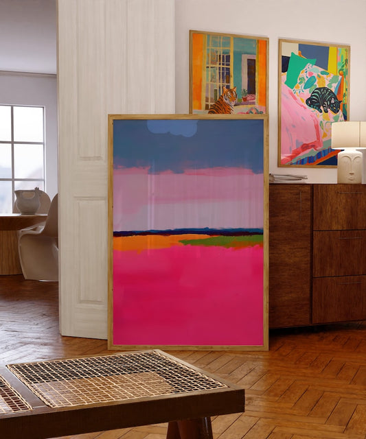 Abstract Landscape Art Print: Modern Colorful Wall Decor