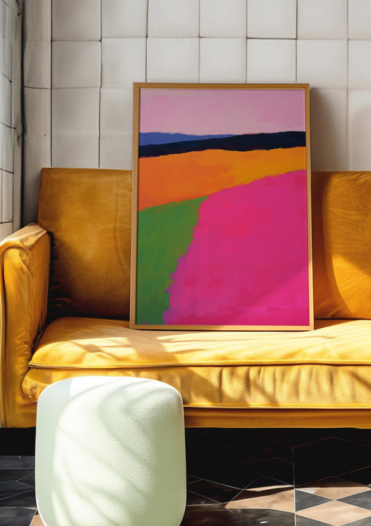 Abstract Color Block Art Print: Modern Home Decor